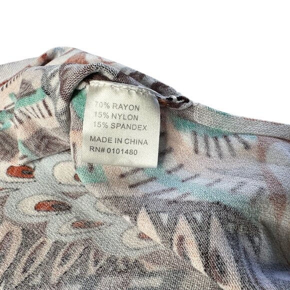 Pierri New York Knit Top L Beaded Sequin Abstract Geometric Stretch Y2K - Picture 7 of 11